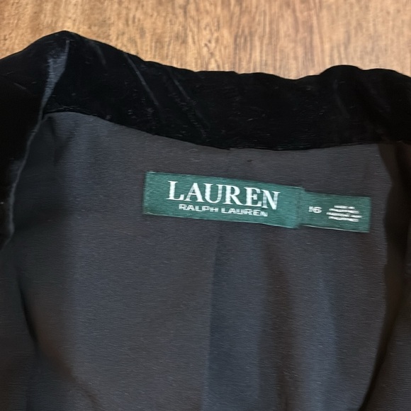 Lauren Ralph Lauren Black Velvet Colar Blazer. Size 16. Wool - Picture 3 of 12